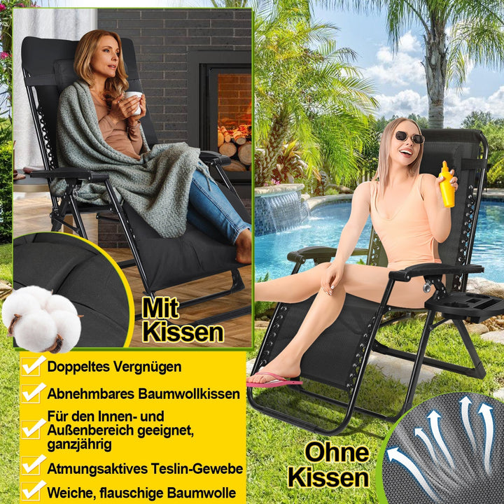 Solstol Sammenleggbar Dekk Stol opptil 200kg | Skanto