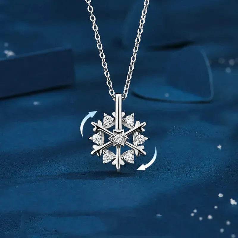 Skanto | Luksus Rhinestone Jul Snøfnugg Halskjede Gave til kvinner
