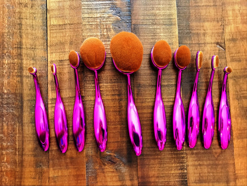 GlamPink Makeup Brushes - 10 Delers Sett | Skanto