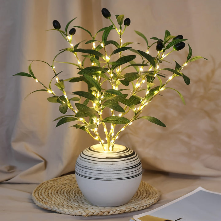 LumiTak – Elegant Olivengren LED Bordlampe Skanto