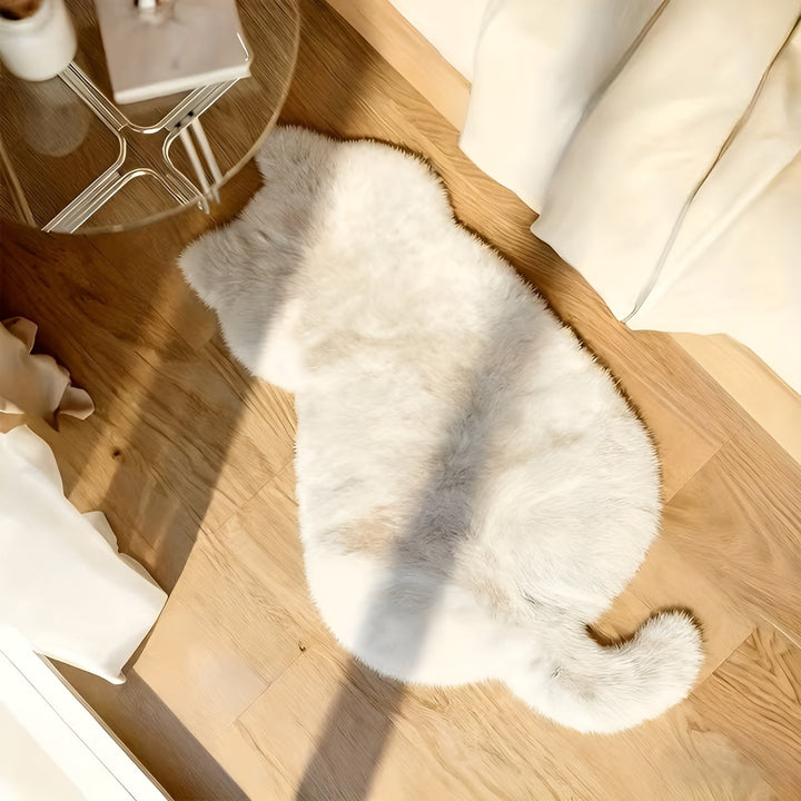 Mindre teppe i katteform – Mykt og koselig | Perfekt for sofa, hylle eller kommode | Skanto