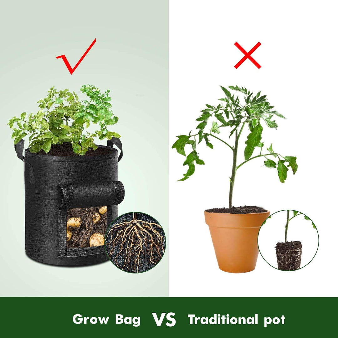 Skanto | 5/7/10/15 Gallon Potetplanting Voksende Forsterket Nonwoven Plante Stoff Potte Barnehage Sekker for Hjemmehagebruk