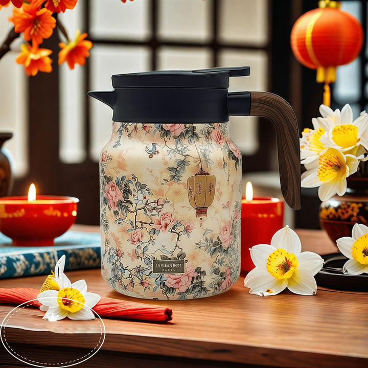 Skanto | Vintage Floral Pattern Te-kanne – Innebygd infusor