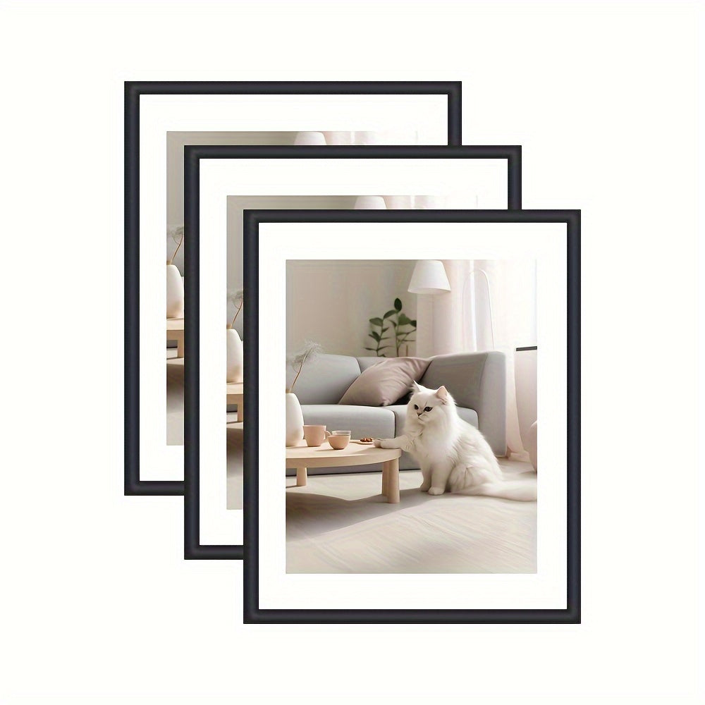 GalleryFrame – Sett med 3 svarte bilde rammer for vegger og bord Skanto
