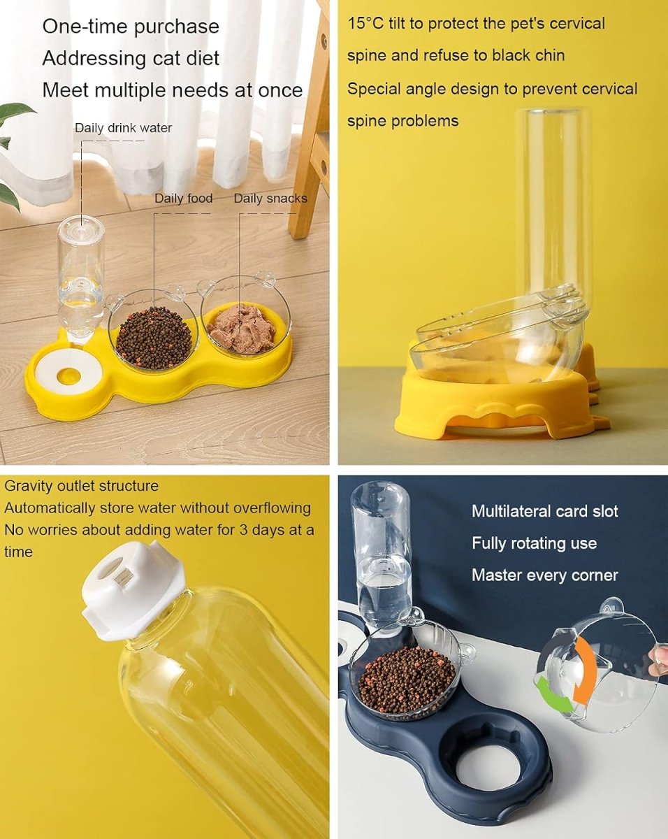 Skanto | FEASTFLOW – 3-i-1 Hevet Matingsstasjon med Automatisk Vannbeholder
