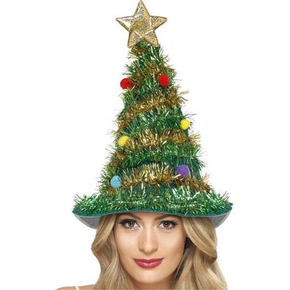 Skanto | Festive Christmas Tree Hat - Holiday Theme Hat, Santa Hats