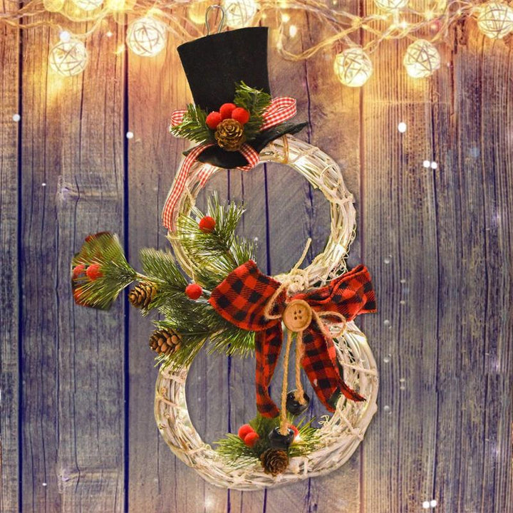 Skanto | Julekrans Rustic Snømann LED Dekorasjon