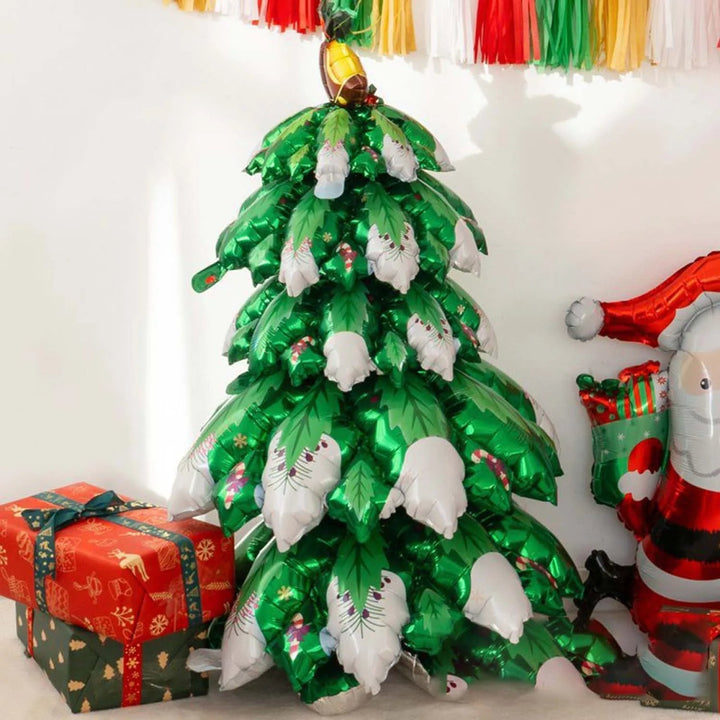 Skanto | Festive Standing Christmas Tree Balloon – Shimmering Aluminum Film Decoration for Holiday Parties & Cheerful Home Decoration