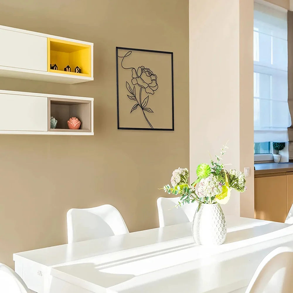Skanto | Abstrakt Minimalistisk Rose Blomst Jern Veggdekor