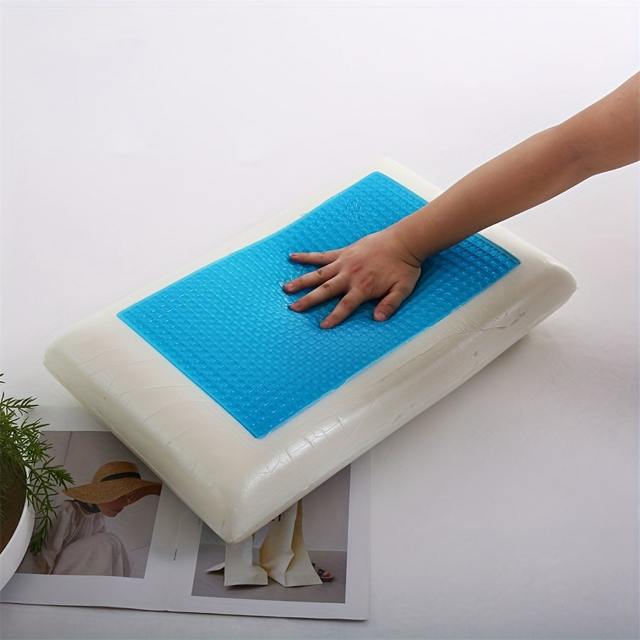 1stk Ergonomisk Minne Skummpute med Pustende Mesh og Kjølende Gel Kjerne - Støtter Nakke og Rygg for Komfortabel Søvn | Skanto