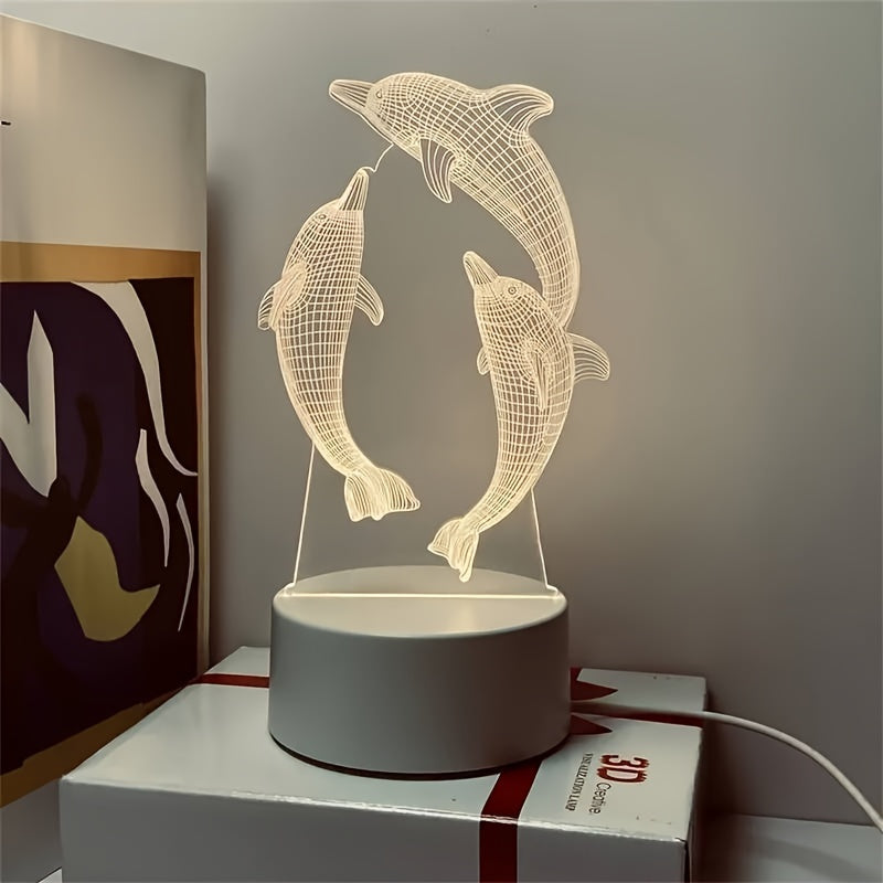 GeoDolphin - Trendy 3D Illusion Bordlampe Skanto