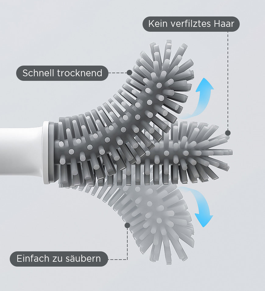 SiliClean – Antibakteriell Veggtoalettbørste med Silikon Skanto
