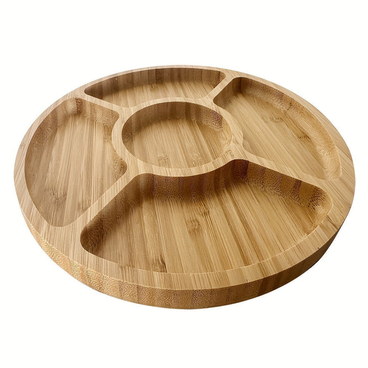 BambooServe - Elegant Rund Snack Brett for Kjøkkenet Skanto