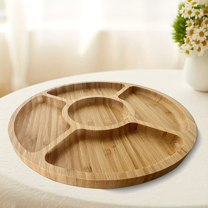BambooServe - Elegant Rund Snack Brett for Kjøkkenet Skanto