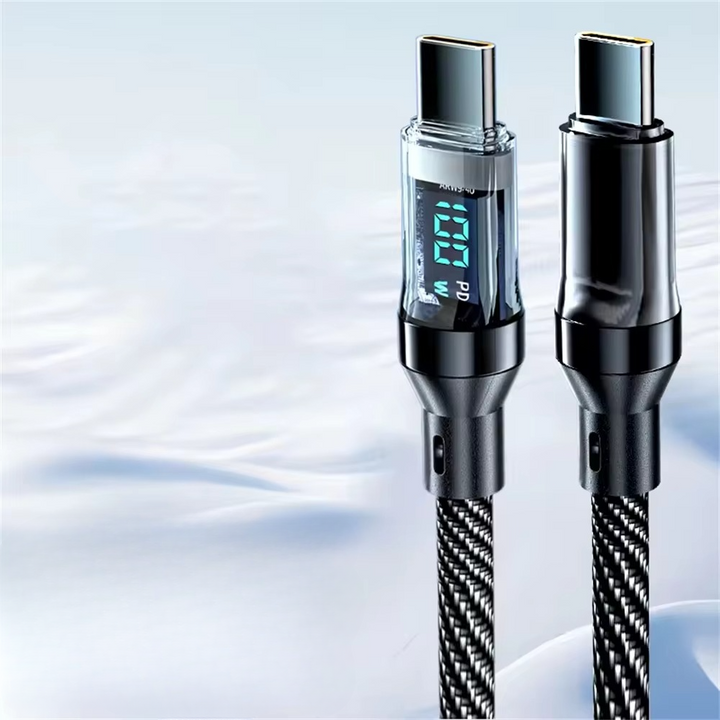 Skanto | SuperCharge 120W Type-C Hurtigladekabel med LED-skjerm