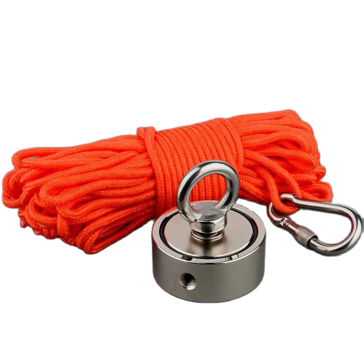 Skanto | Dual Strength Fishing Magnet Kit - N52 Neodymium 80/120KG Kraft med 10m Tau