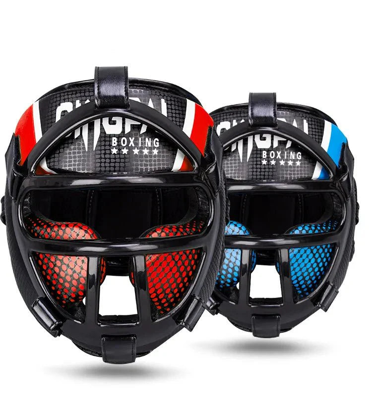 Skanto | Fightguard Premium Hovedbeskyttelse med Ansiktsmaske – Full Hode- og Ansiktsbeskyttelse for Sparring, Muay Thai, Taekwondo, og Kampkunsttrening