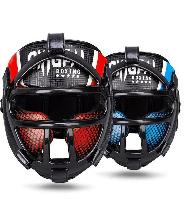 Skanto | Fightguard Premium Hovedbeskyttelse med Ansiktsmaske – Full Hode- og Ansiktsbeskyttelse for Sparring, Muay Thai, Taekwondo, og Kampkunsttrening