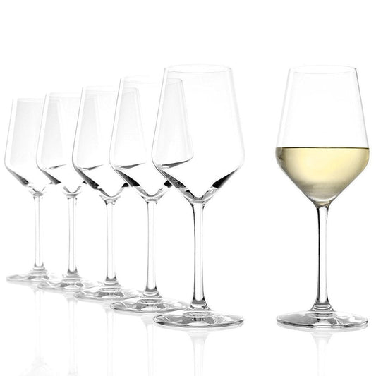 Sett med 6 hvite vinglass - 365ml
