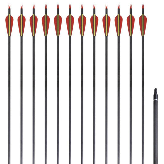 Norvo | Standard Recurve-Bogenpfeile 30" 0,76 Cm Carbon 12 Stück