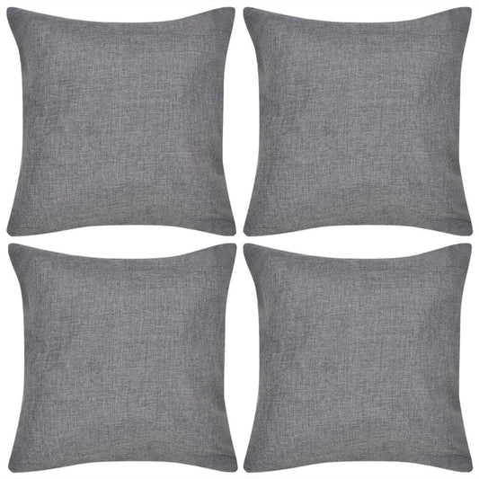 4 Antrasitt Linlook Putetrekk 50 x 50 cm