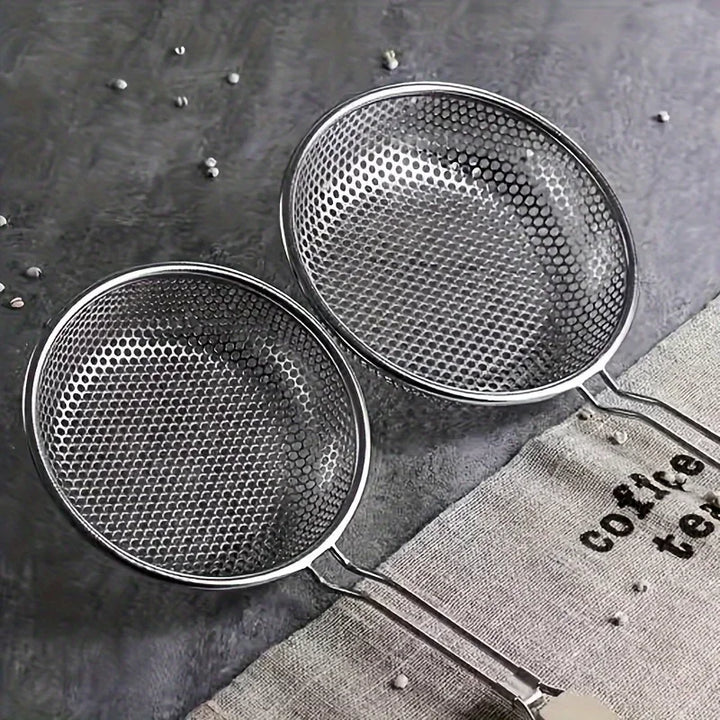 Fin mesh rustfritt stål sil med trehåndtak kjøkkenfilter skje | Skanto