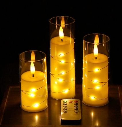 Skanto | Stearinlyssett med realistisk LED-flamme