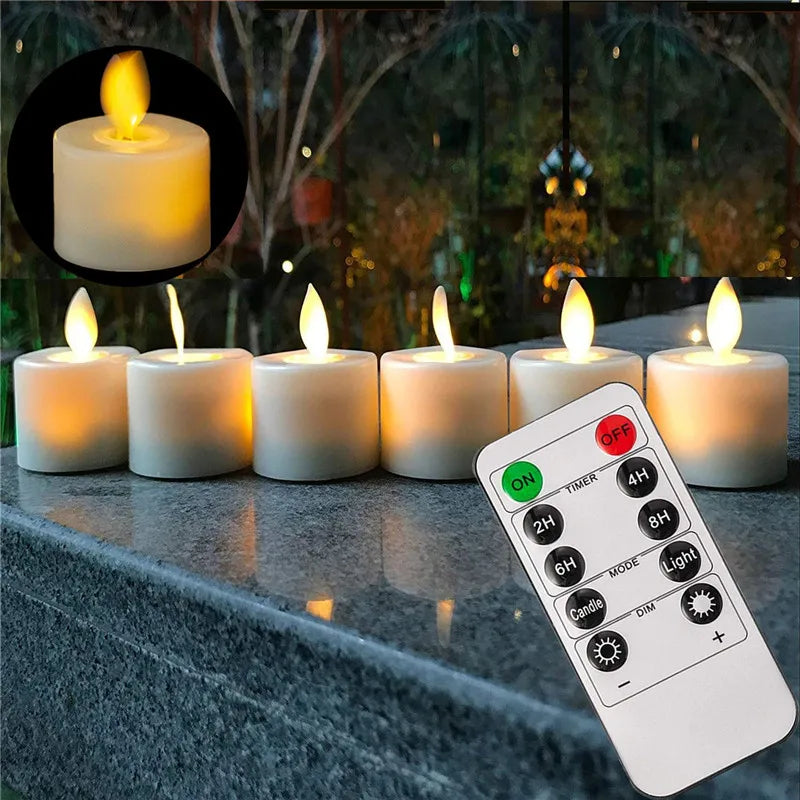 Skanto | LED Stearinlys Sett Fjernkontroll Flakkende