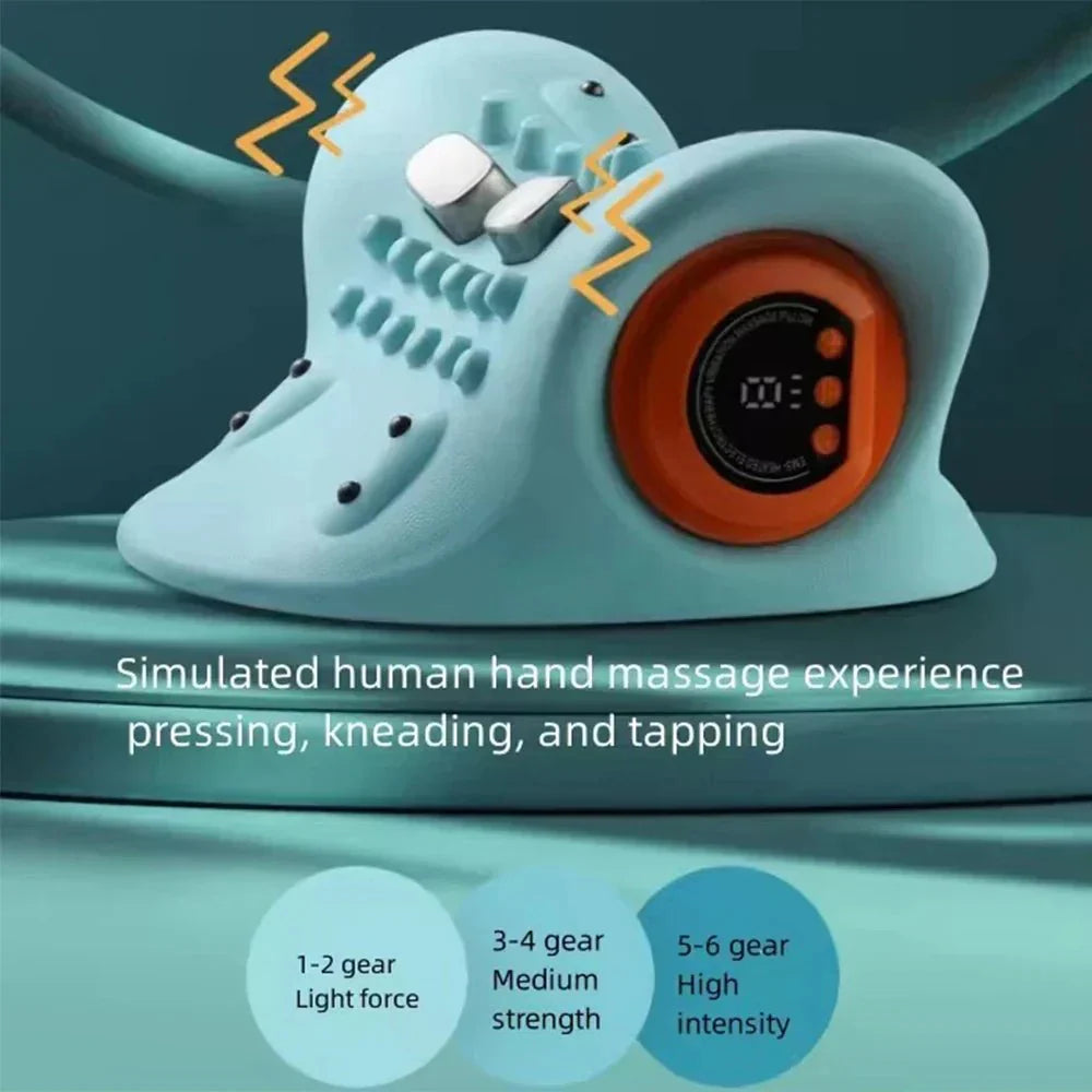 Norvo | Flexease Nakkemassasje – EMS-teknologi, Akupressur & Traction – Effektiv nakkesmerte lindring & Holdningsstøtte – Daglig 10-minutters avslapning