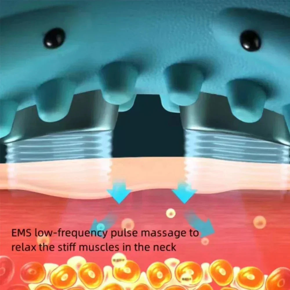 Norvo | Flexease Nakkemassasje – EMS-teknologi, Akupressur & Traction – Effektiv nakkesmerte lindring & Holdningsstøtte – Daglig 10-minutters avslapning