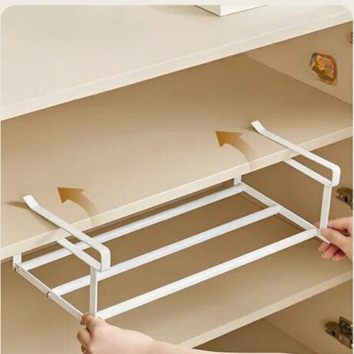 FlexFit Regalverlängerung – Verstellbarer Schuhschrank-Organisator – Platzsparende Aufbewahrungslösung – Werkzeuglose Montage – Passend für 40–65 cm