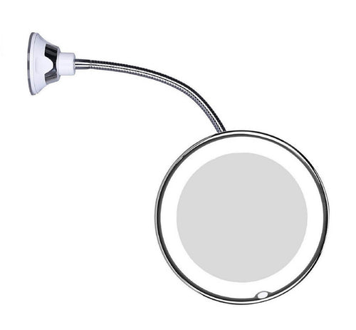 Skanto | ReflectFlex LED Forstørrelsesspeil med Fleksibel Gåsehals | 10x Forstørrelse | Dagslys LED | Kosmetikk-speil