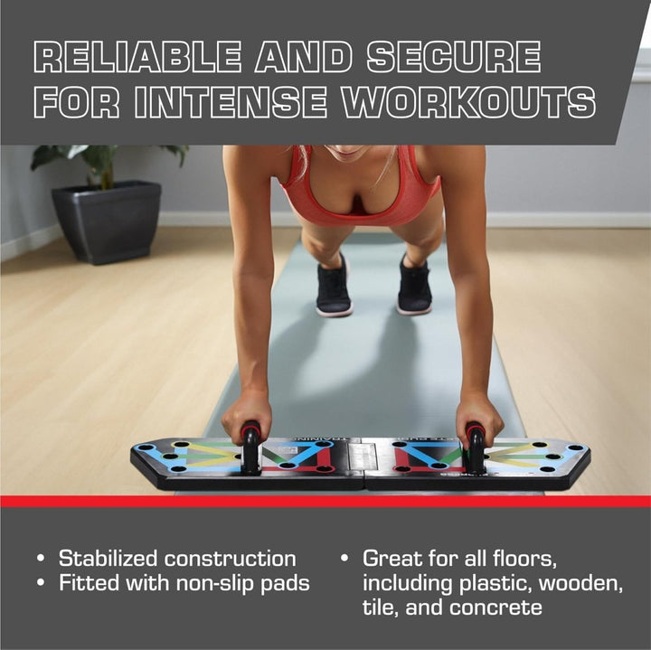 Flexifit Faltbares Liegestütz-Trainingsbrett – Über 30 farbcodierte Positionen – Ganzkörper-Krafttraining – Brust-, Arm- og Schultertraining