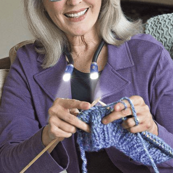 FlexiGlow – Fleksibel LED-Nackenlampe til Stricken, Basteln og Lesen