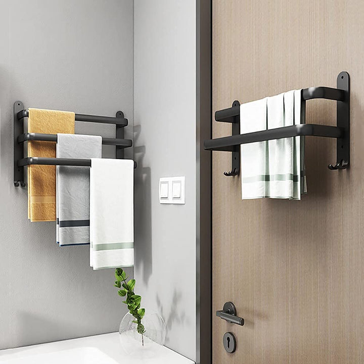 Skanto | FlexRack – Veggmontert Aluminium Baderomsregal med 3 Tverrbjelker