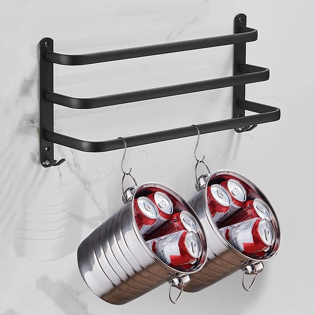 Skanto | FlexRack – Veggmontert Aluminium Baderomsregal med 3 Tverrbjelker