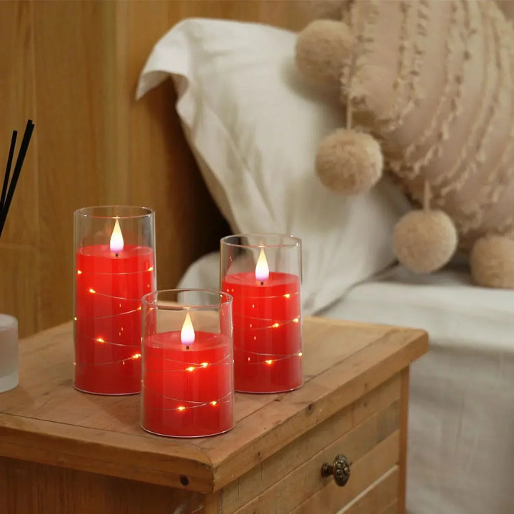 Skanto | Stearinlyssett med realistisk LED-flamme