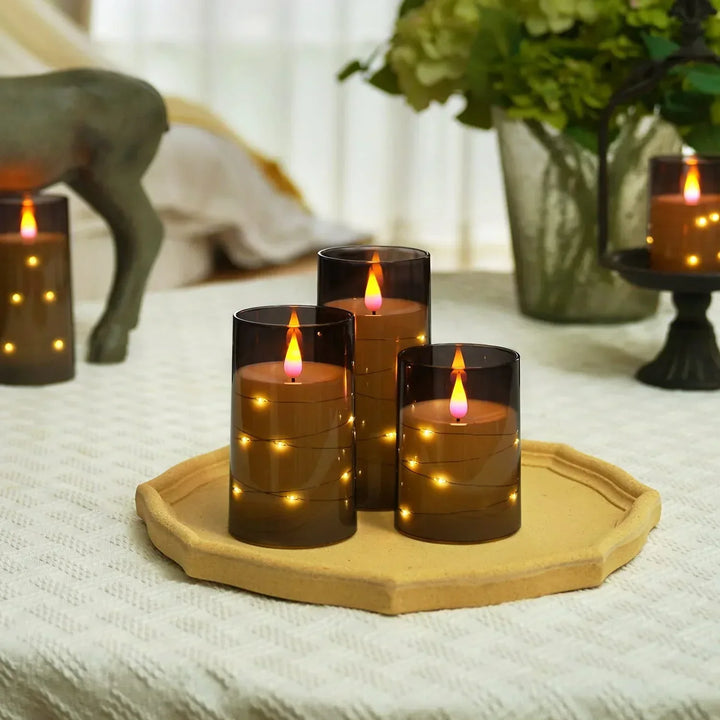 Skanto | Stearinlyssett med realistisk LED-flamme