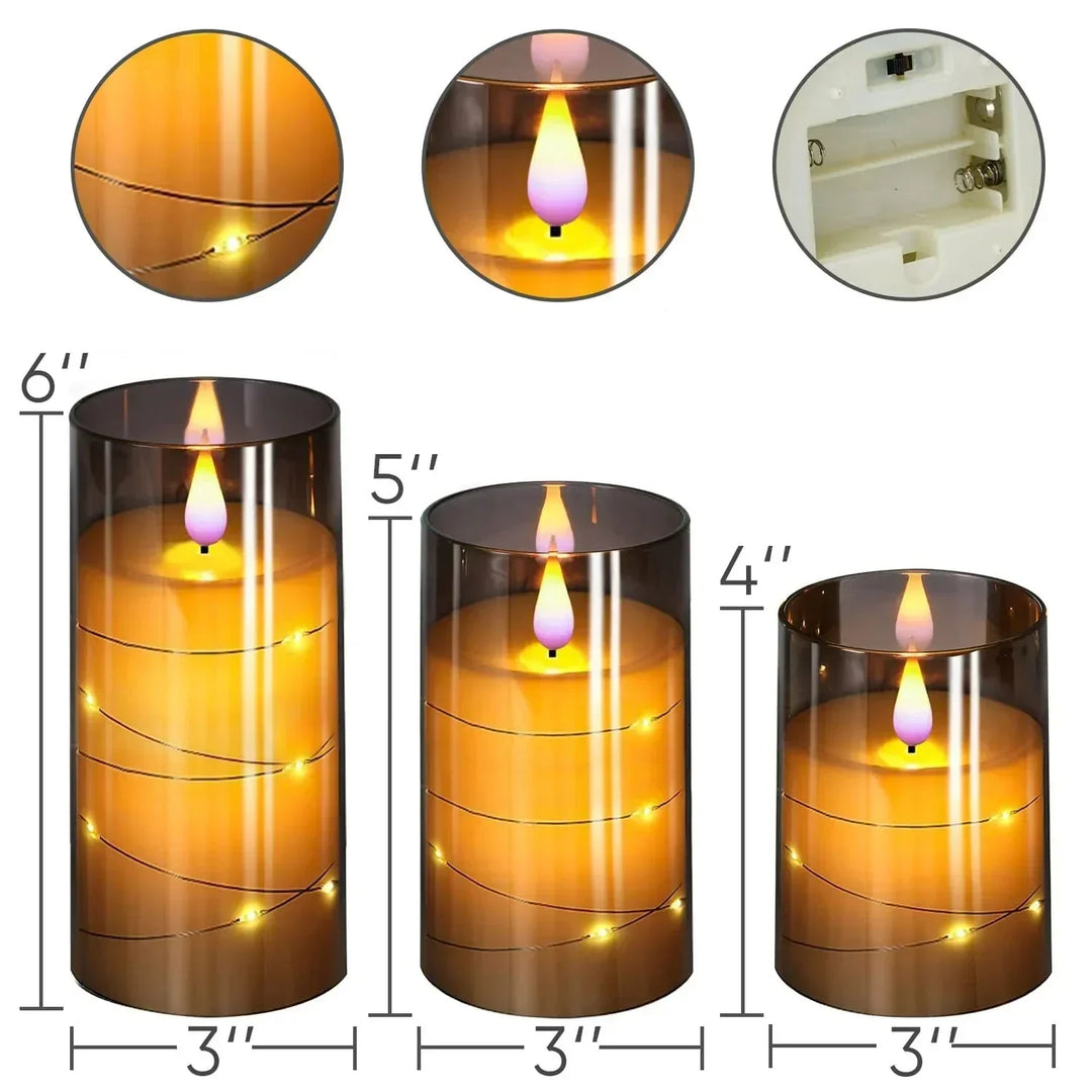 Skanto | Stearinlyssett med realistisk LED-flamme