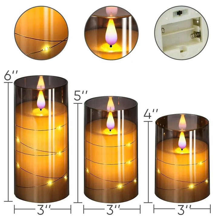 Skanto | Stearinlyssett med realistisk LED-flamme