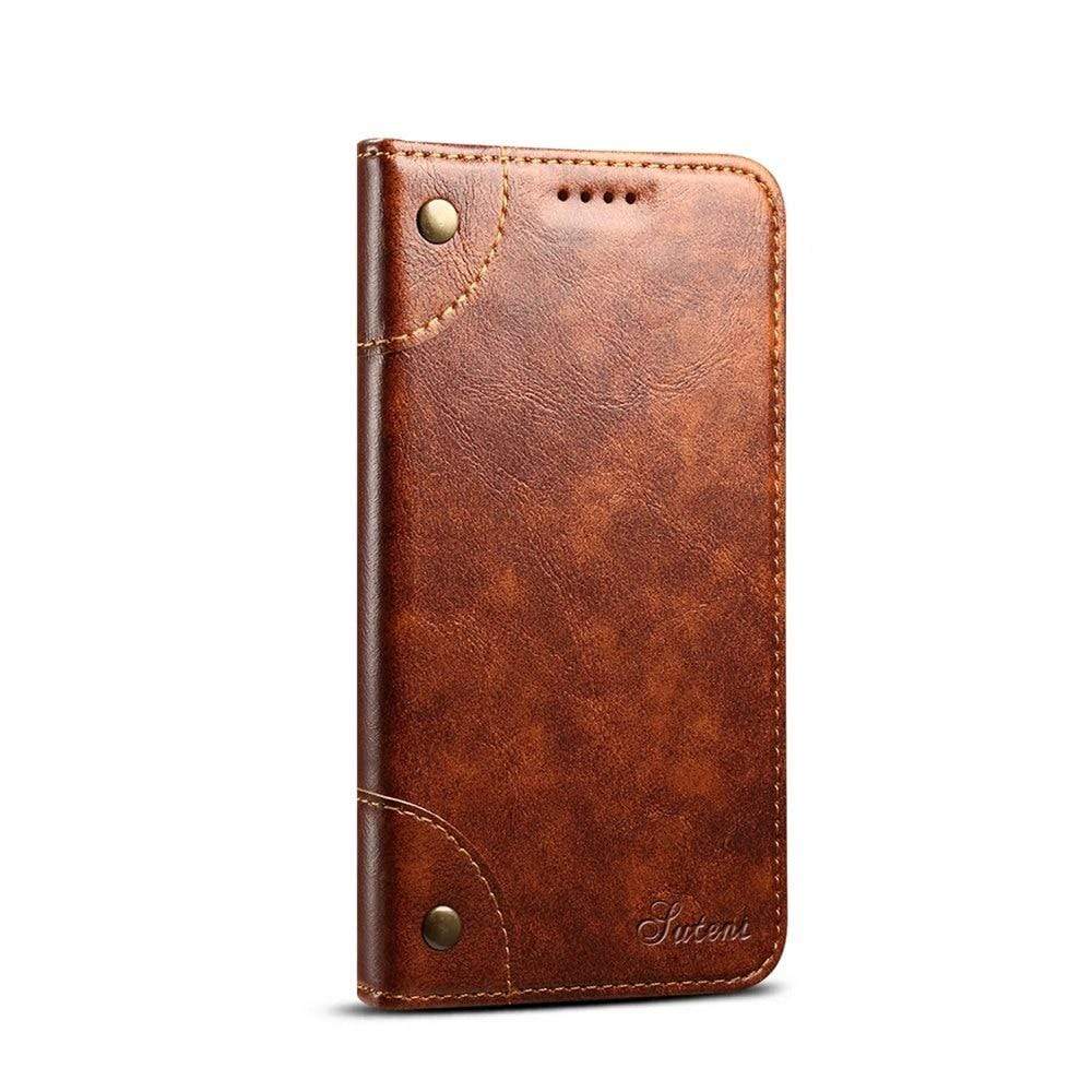 Skanto | Dekke Ekte skinn Lommebok Etui for iPhone 12