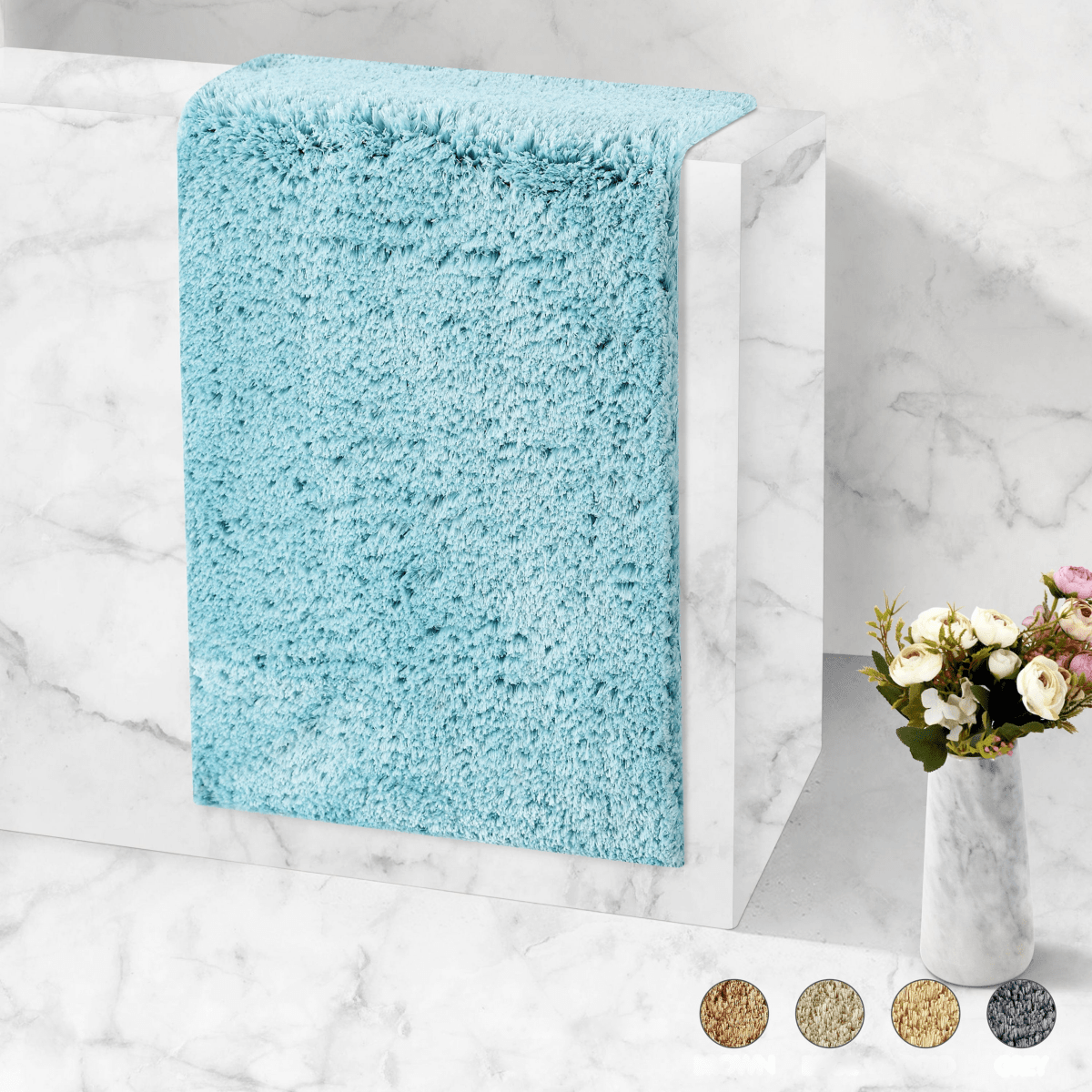 Norvo | Veloura Ultra-Absorberende Bade Matte | Plush sklisikker bade matte for komfort og sikkerhet