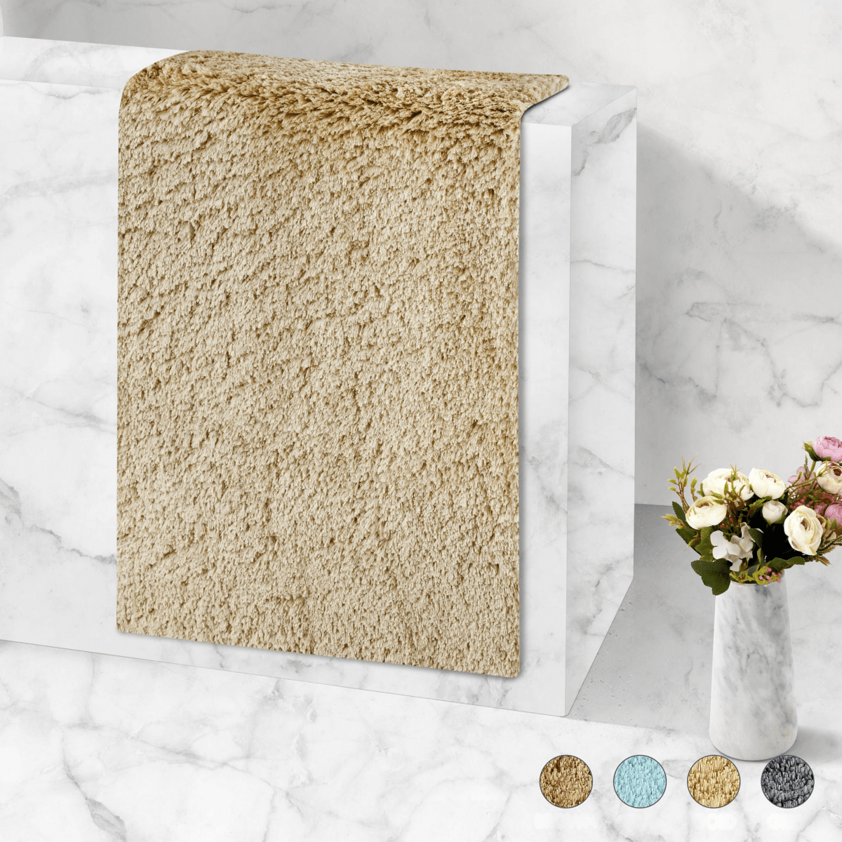 Norvo | Veloura Ultra-Absorberende Bade Matte | Plush sklisikker bade matte for komfort og sikkerhet