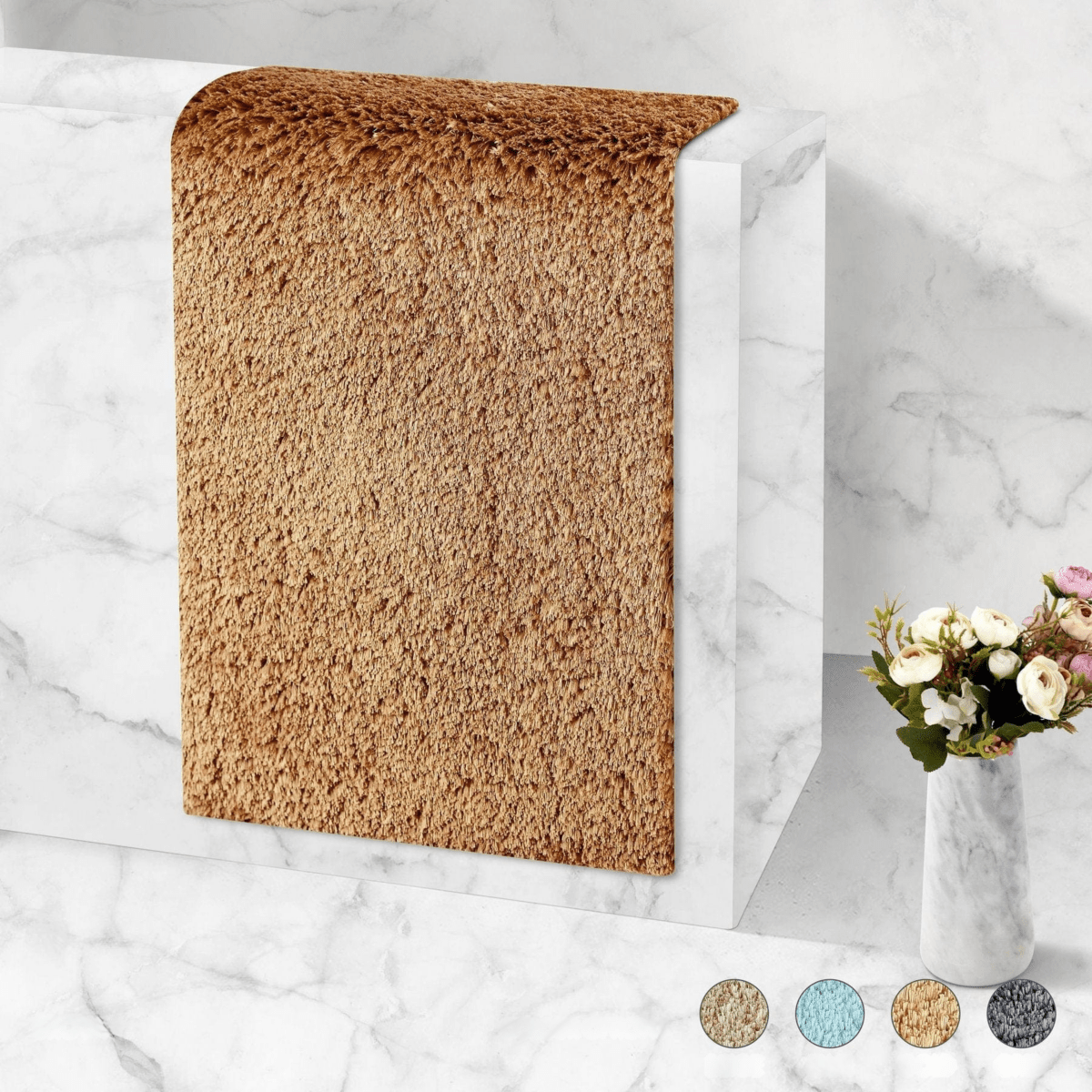 Norvo | Veloura Ultra-Absorberende Bade Matte | Plush sklisikker bade matte for komfort og sikkerhet