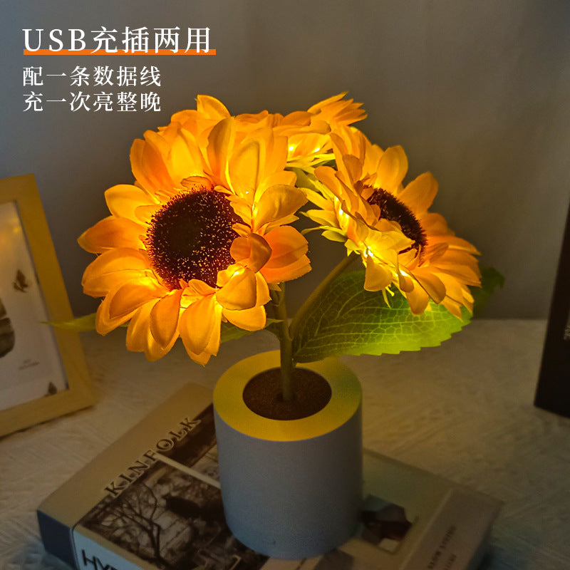 Skanto | Bordlampe Solsikke LED USB Oppladbart Lys