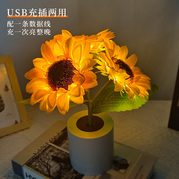 Skanto | Bordlampe Solsikke LED USB Oppladbart Lys