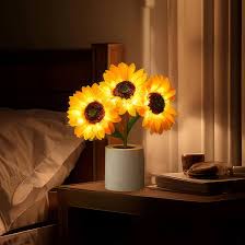 Skanto | Bordlampe Solsikke LED USB Oppladbart Lys