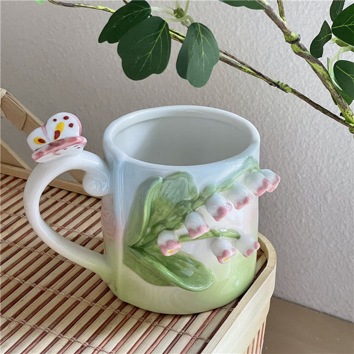Kunstnerisk 3D blomst keramisk krus – Fangende tulipan- og rose-design | Skanto