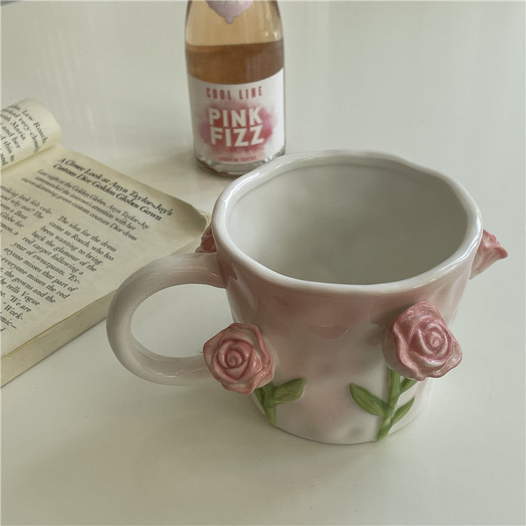 Kunstnerisk 3D blomst keramisk krus – Fangende tulipan- og rose-design | Skanto
