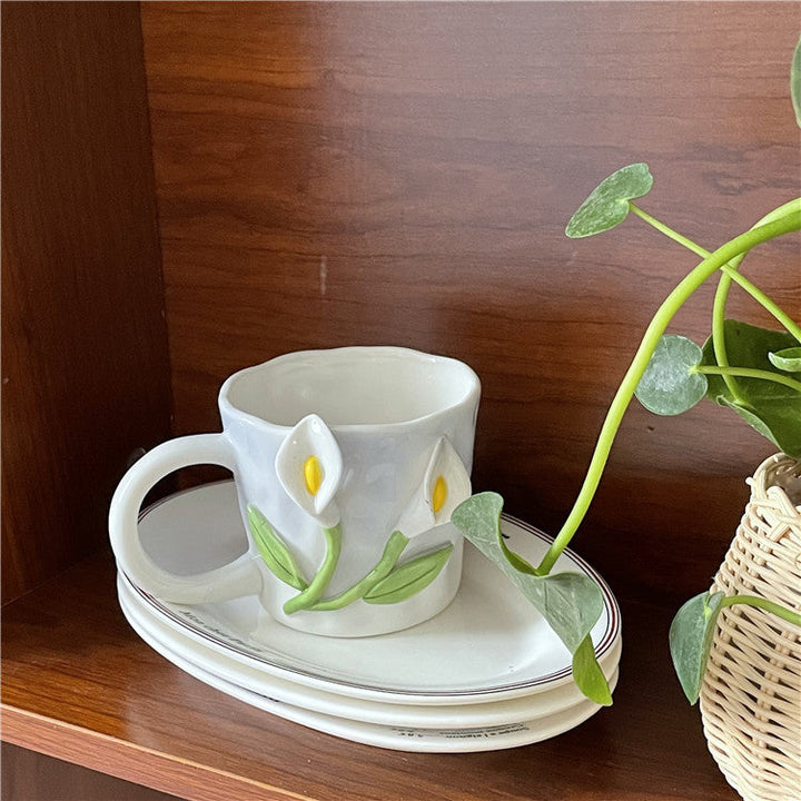 Kunstnerisk 3D blomst keramisk krus – Fangende tulipan- og rose-design | Skanto